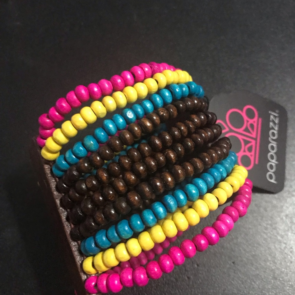 Paparazzi Wooden Stretch Bracelet New - Picture 2 of 2